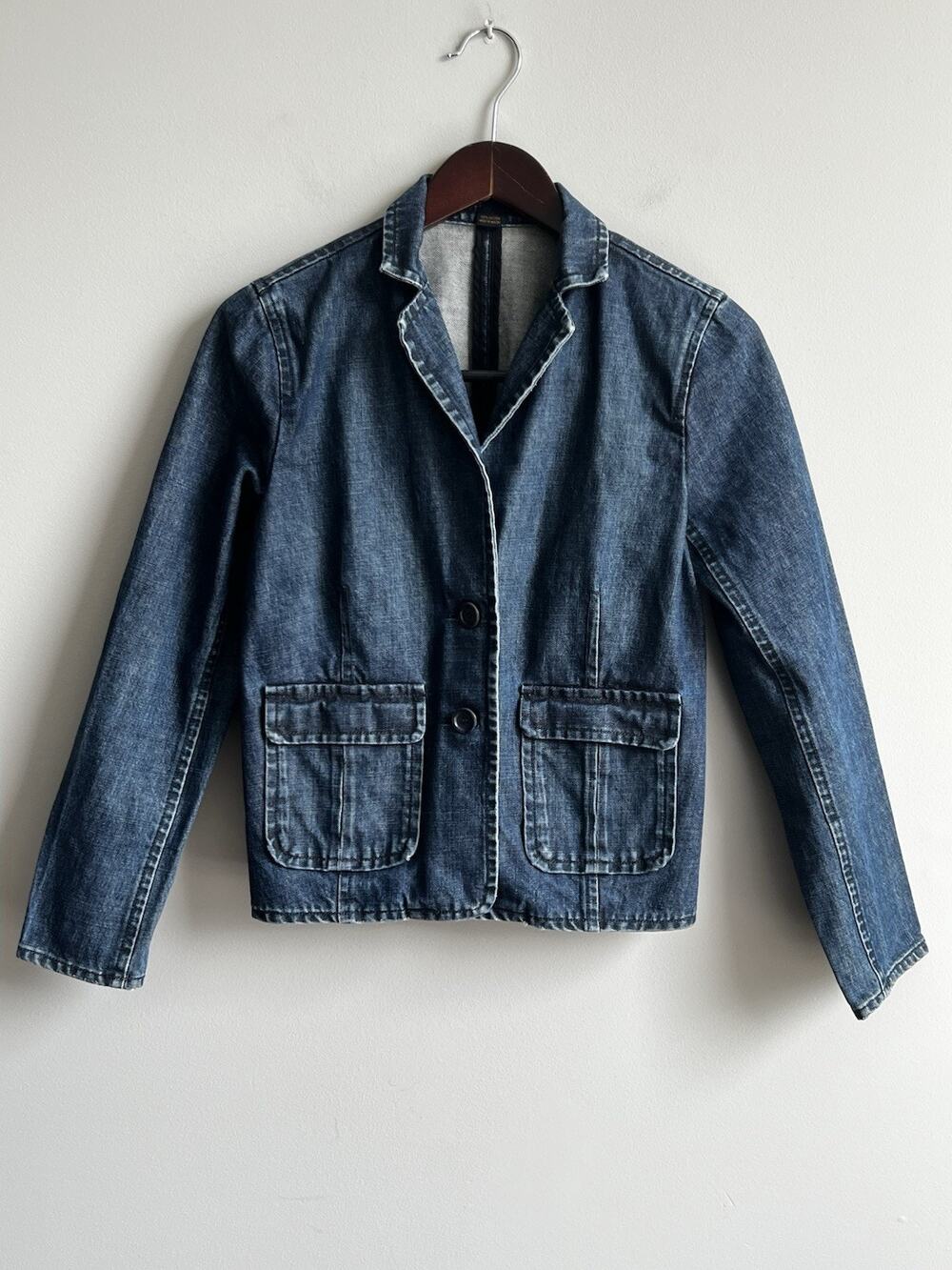 J.Crew Jean Jacket Blazer Womens Medium Blue 100% Cotton Size Small